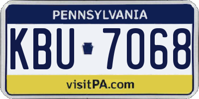 PA license plate KBU7068