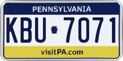 PA license plate KBU7071