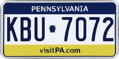 PA license plate KBU7072