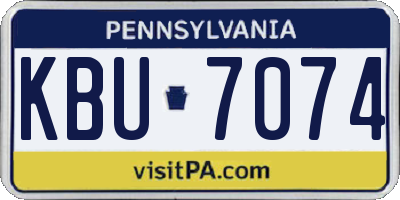 PA license plate KBU7074