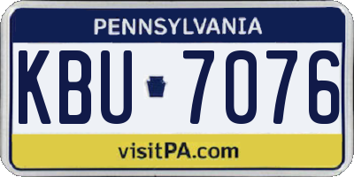 PA license plate KBU7076