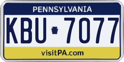 PA license plate KBU7077