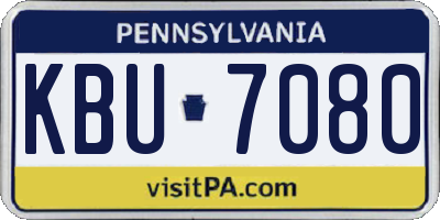 PA license plate KBU7080