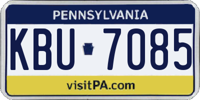 PA license plate KBU7085