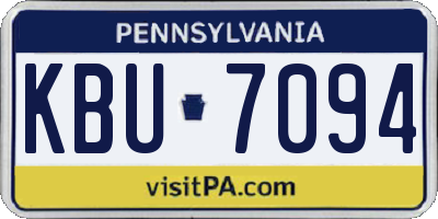 PA license plate KBU7094