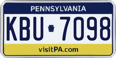 PA license plate KBU7098