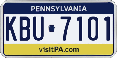 PA license plate KBU7101
