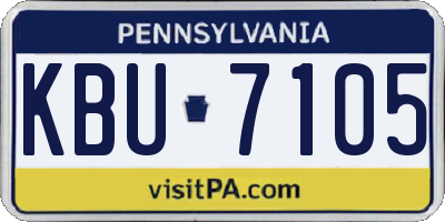 PA license plate KBU7105