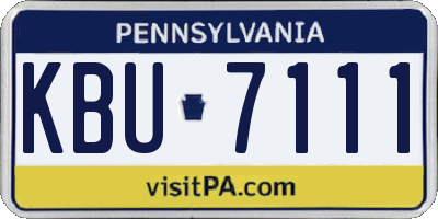PA license plate KBU7111
