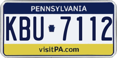 PA license plate KBU7112