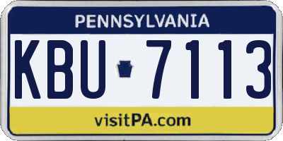PA license plate KBU7113