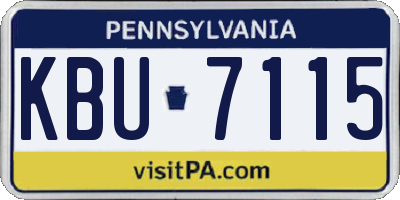 PA license plate KBU7115