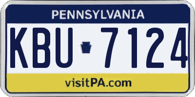 PA license plate KBU7124