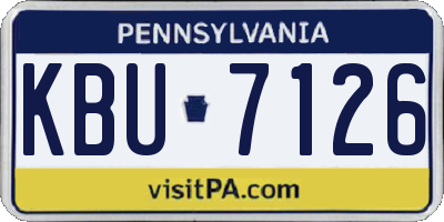PA license plate KBU7126