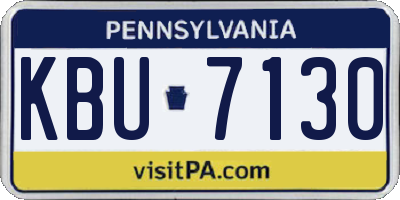 PA license plate KBU7130