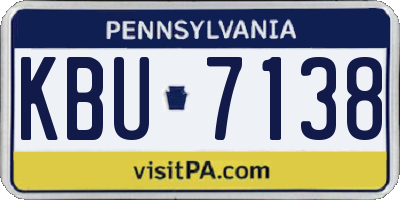 PA license plate KBU7138
