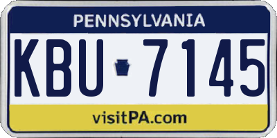 PA license plate KBU7145