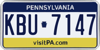PA license plate KBU7147