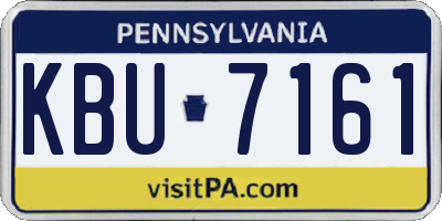 PA license plate KBU7161
