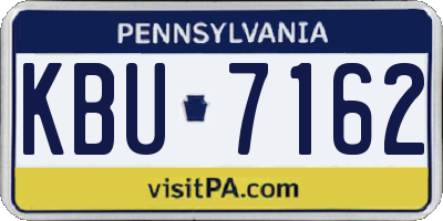 PA license plate KBU7162
