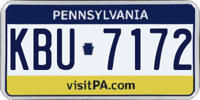 PA license plate KBU7172