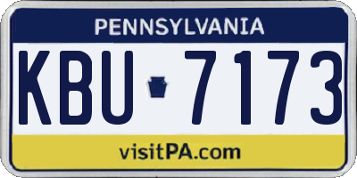 PA license plate KBU7173