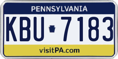 PA license plate KBU7183