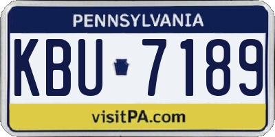PA license plate KBU7189