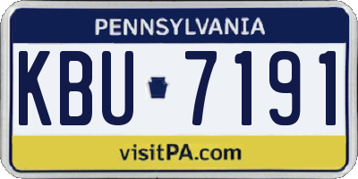 PA license plate KBU7191