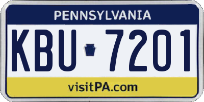 PA license plate KBU7201