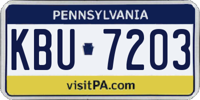 PA license plate KBU7203