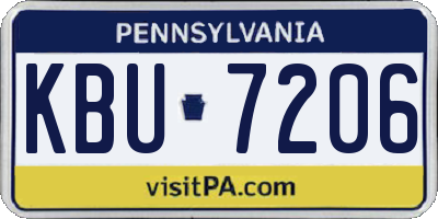 PA license plate KBU7206