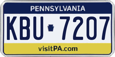 PA license plate KBU7207