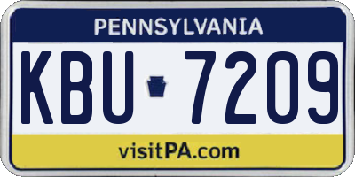 PA license plate KBU7209