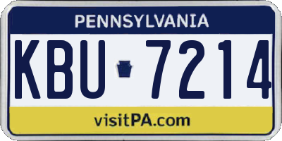 PA license plate KBU7214