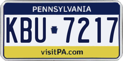 PA license plate KBU7217