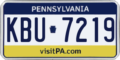 PA license plate KBU7219