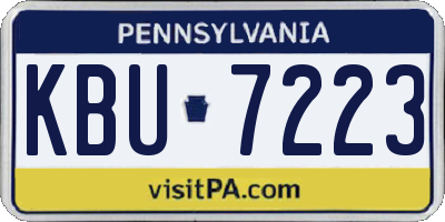 PA license plate KBU7223