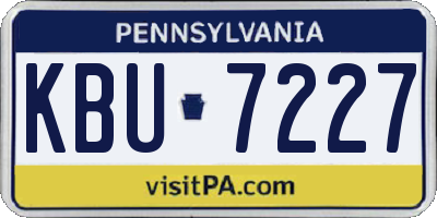 PA license plate KBU7227