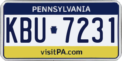 PA license plate KBU7231