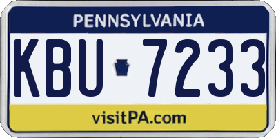 PA license plate KBU7233