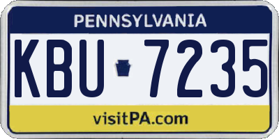 PA license plate KBU7235