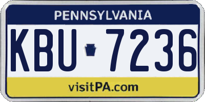 PA license plate KBU7236