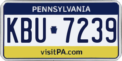 PA license plate KBU7239