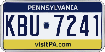 PA license plate KBU7241