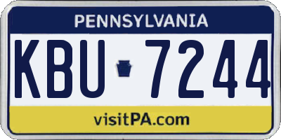 PA license plate KBU7244