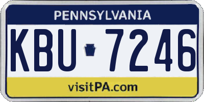 PA license plate KBU7246
