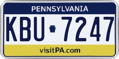 PA license plate KBU7247