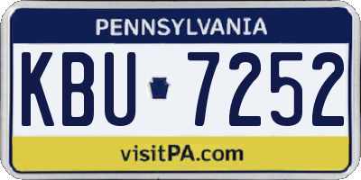 PA license plate KBU7252