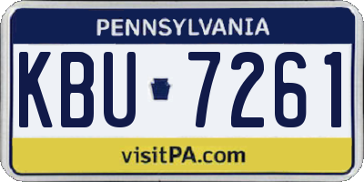 PA license plate KBU7261